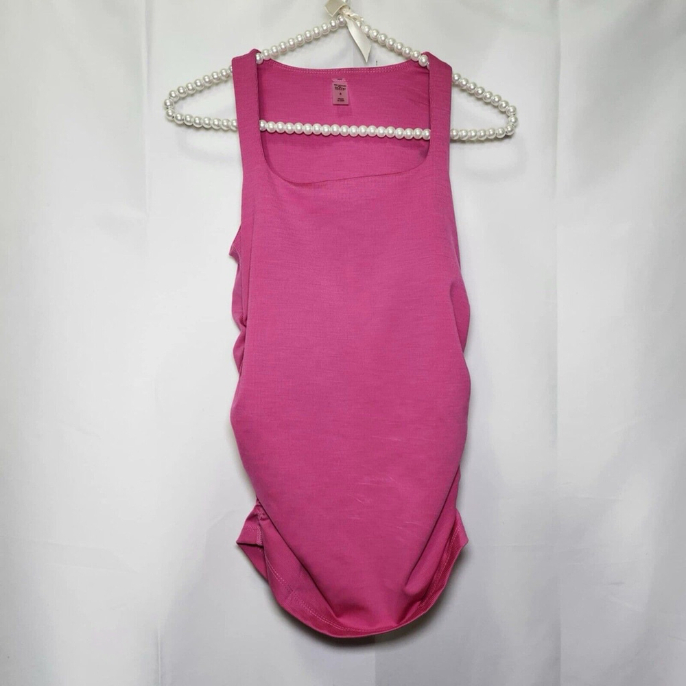 Beyond the Bump Pink Square Neckline Maternity Tank Pink S